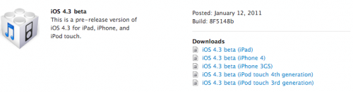 Открыто бета тестирование iOS 4.3! ios43 500x130