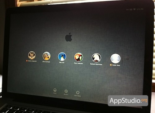 Новый экран логина в свежей сборке Mac OS X Lion new lion multiple user login 500x364