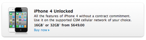 В США начинаются продажи официально разлоченных iPhone 4! unlocked 500x138
