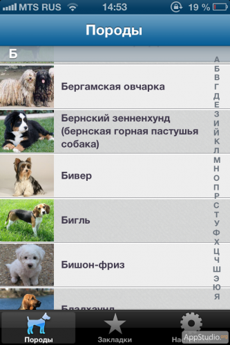 "О собаках" из App Store