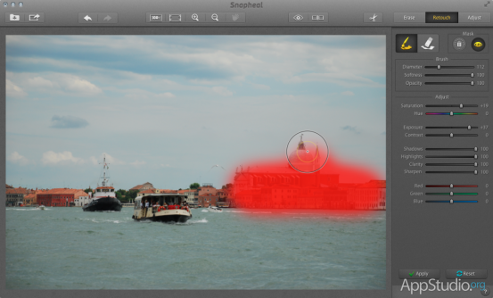 Snapheal Ретушь отдельных частей изображения