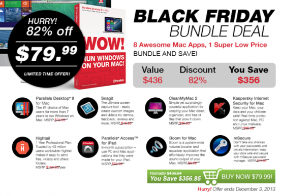 [Надо брать!] Parallels Black Friday Bundle – 8 программ для OS X стоимостью $436 за $79,99